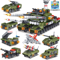 Chocolate Boy Compatible Lego Toy Boy Yi Zhi assembled military tank aircraft fighter vehicle model 68 years old