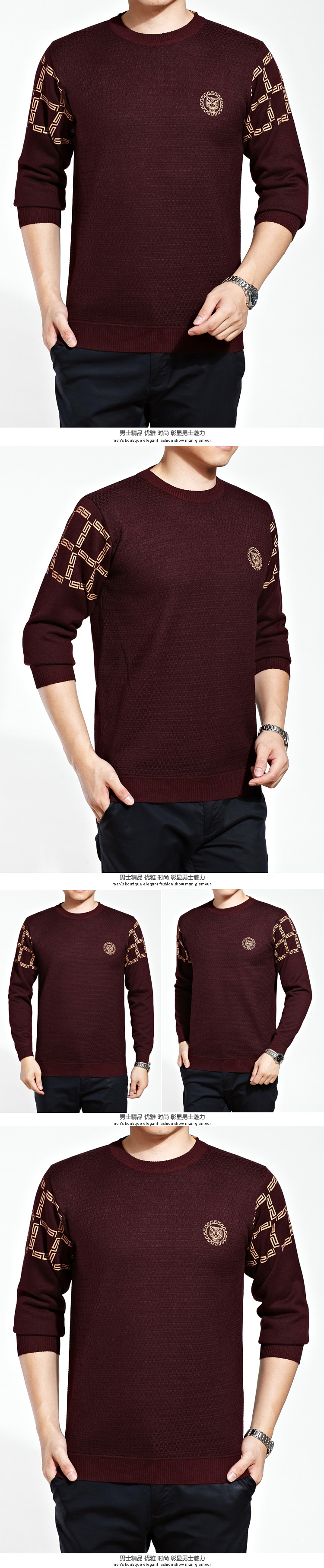 Mùa đông cộng với nhung dày tay áo trung niên áo thun nam tròn cổ trung niên kinh doanh chất liệu cotton ấm áp chạm đáy áo polo nam uniqlo