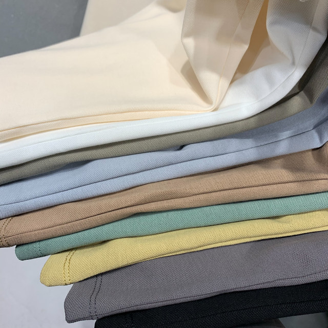 2022 Summer Solid Color POLO Shirt Men's Versatile Piqué Cotton Short Sleeve Lapel T-Shirt Men's Casual Handsome Top Trendy
