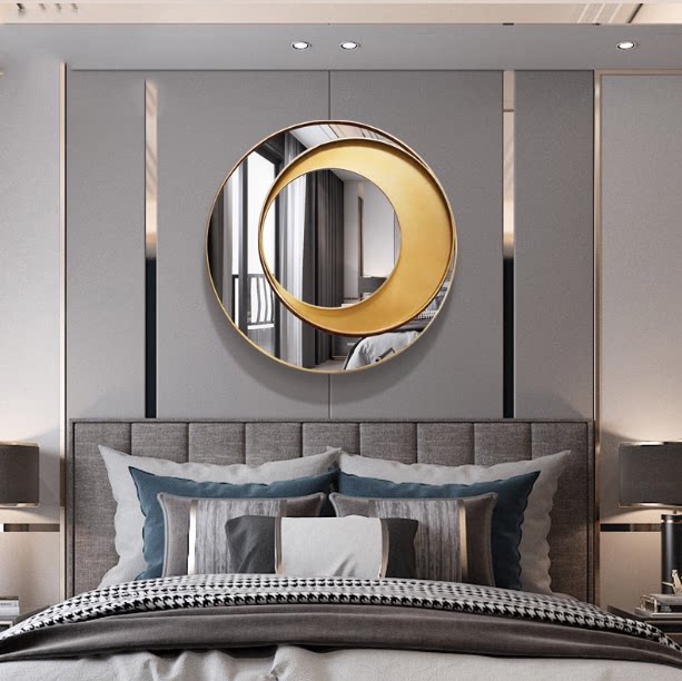 European Style Wall Decoration Light Luxury Dining Room Entrance Decorative Mirrors Model Creative Background Wall Living Room Wall Mirror