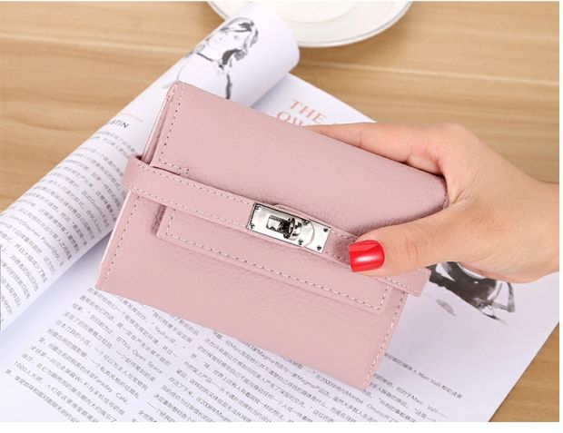 Chúc mừng 颂 Liu Tao Andi với đoạn 2019 mới thời trang ví nhỏ nữ ngắn đoạn ba ví da ví thủy triều - Ví tiền bóp nam