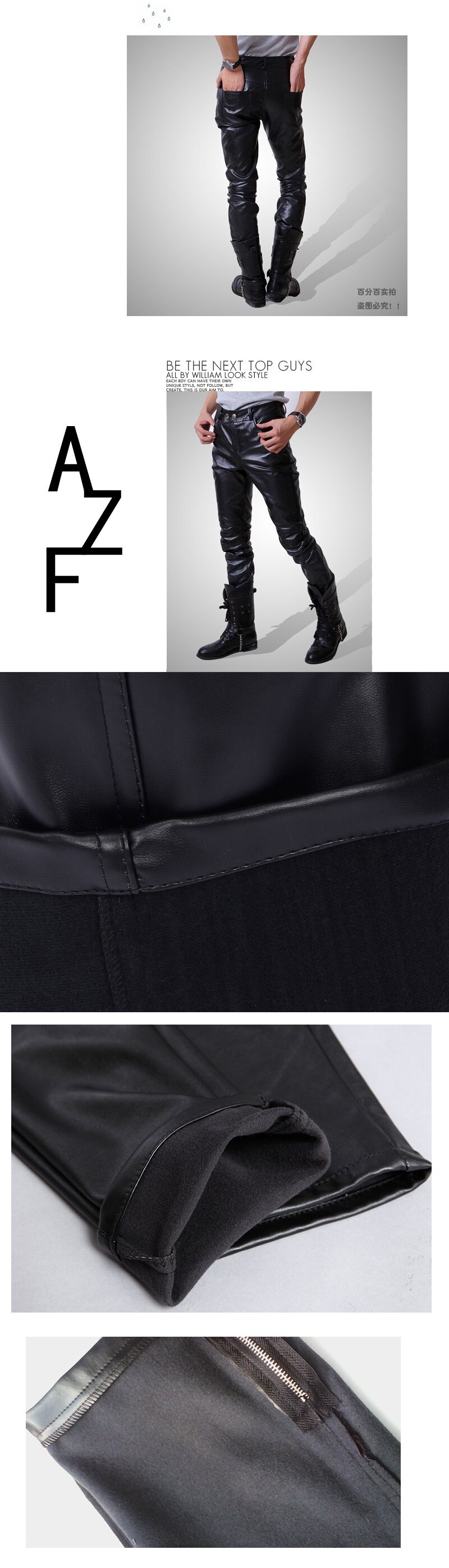 Pantalon cuir homme serré pour jeunesse - Ref 1477933 Image 17