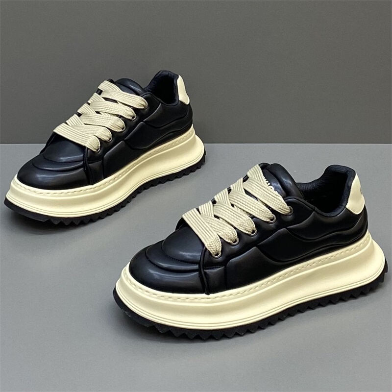 European Men's Shoes 2026 Spring New Thick-Soled Height-Increasing Loafers Versatile Genuine Leather Sports Casual Shoes for Men