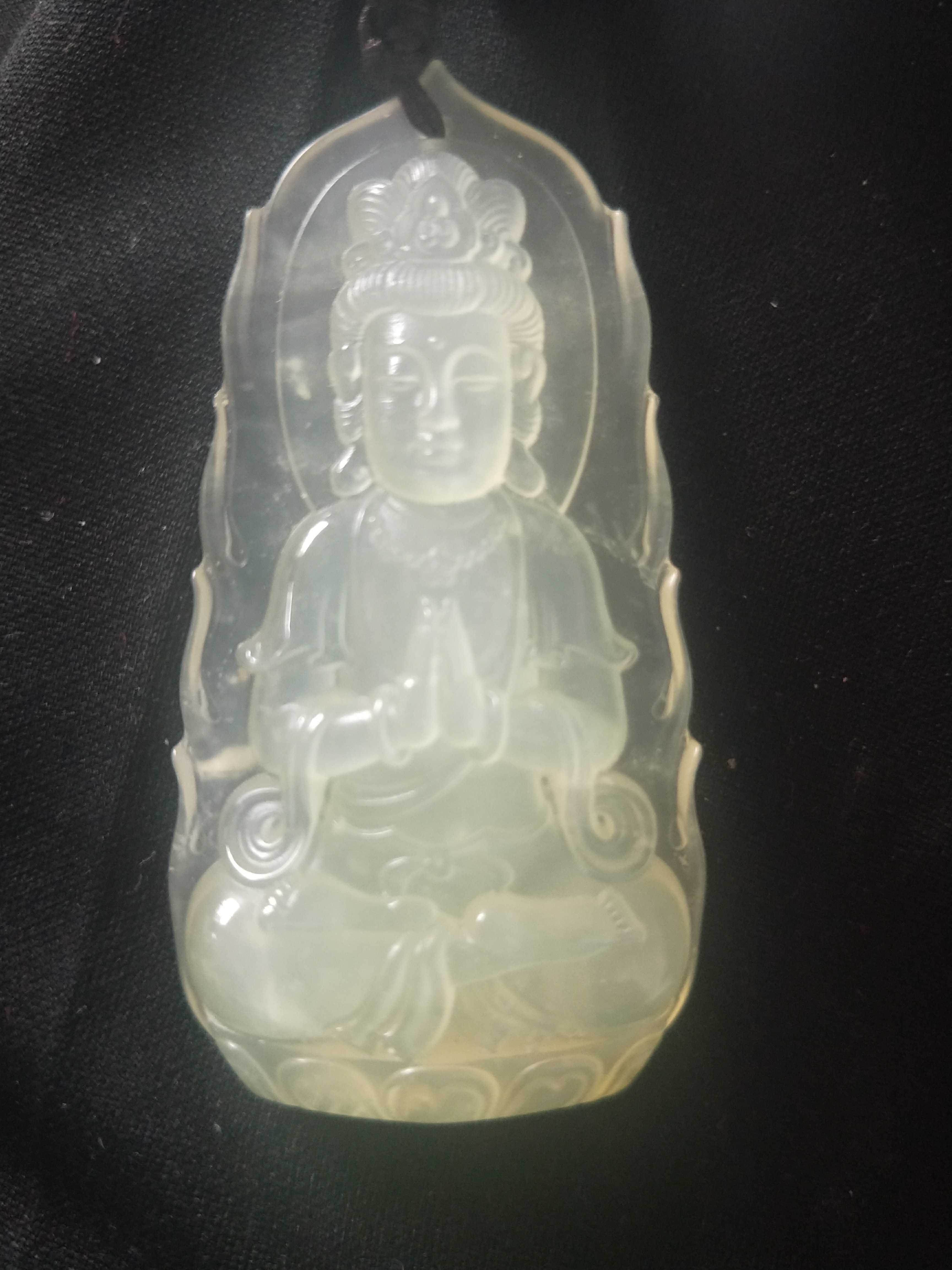 Open light Chalcedony Samantabhadra Bodhisattva Natal Buddha Zodiac Patron Saint Guanyin pendant Men's and women's necklaces transport safety