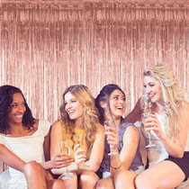 Environmental protection rain curtain atmosphere arrangement wedding birthday laser flat champagne gold color strips 2021 thick colored silk strips New