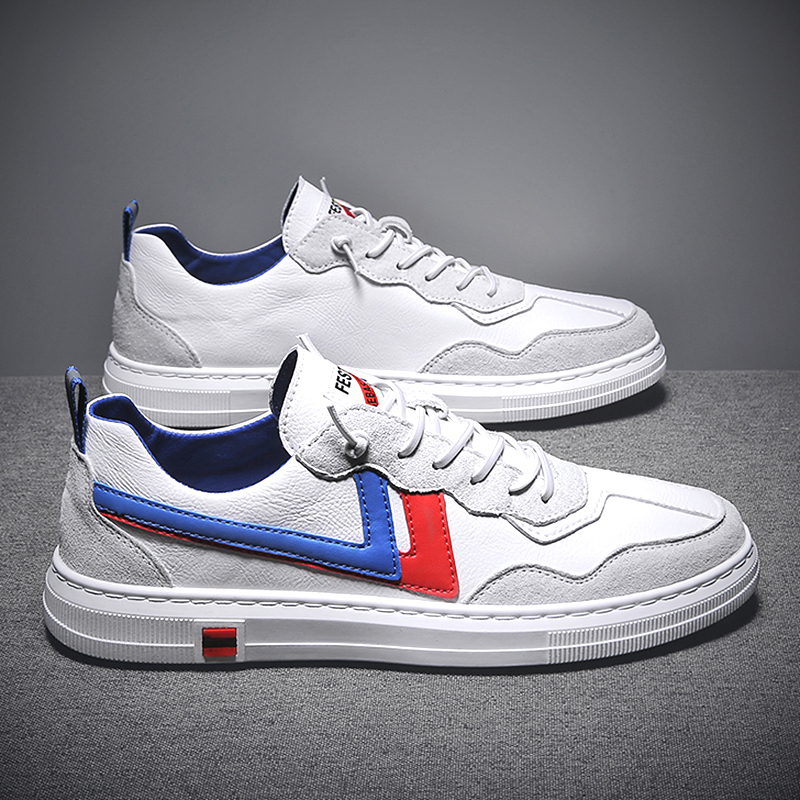 Tide brand white shoes men's 2022 autumn new Korean version all-match leather shoes trend casual sports shoes running shoes