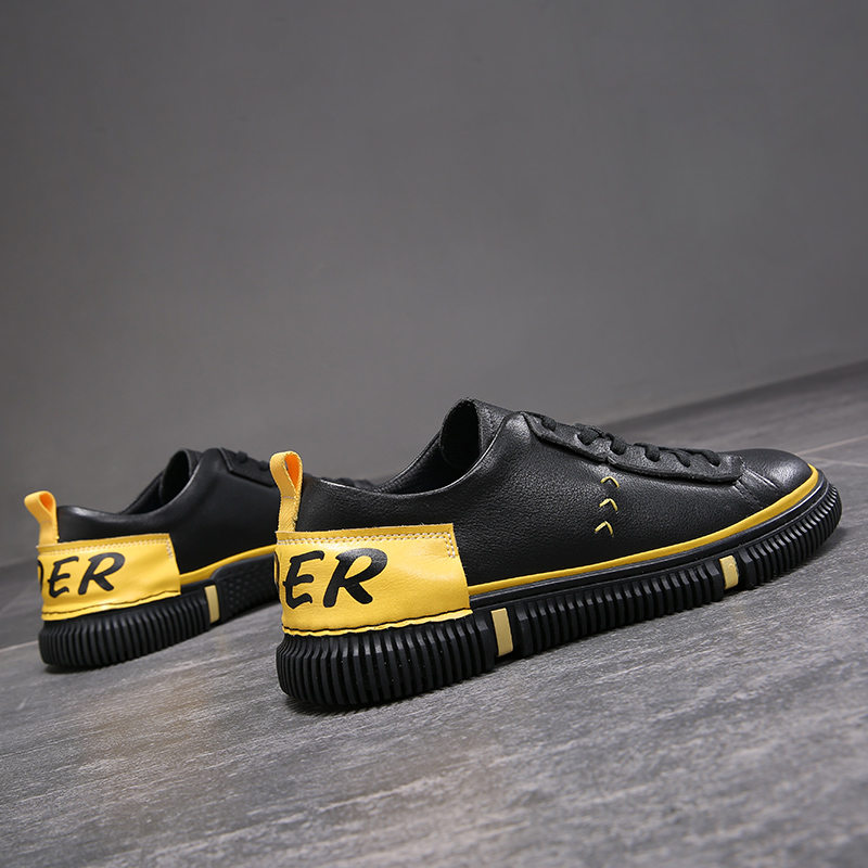 Hong Kong tide brand 2021 new autumn leather men's shoes Korean version of all-match trend sports shoes casual shoes leather shoes men