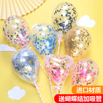 Sequin Balloon Cake Decoration Confetti Confetti Transparent Balloon Dessert Table Creative Frosted Cake Balloon Decoration
