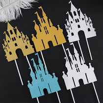 Scene Cake Castle Flag Insert Card Cake Decoration Flag Castle Decoration Theme Cake Decoration