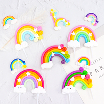 Clouds stars rainbow soft pottery jewelry baking decoration birthday cake scene decoration cake scene decoration