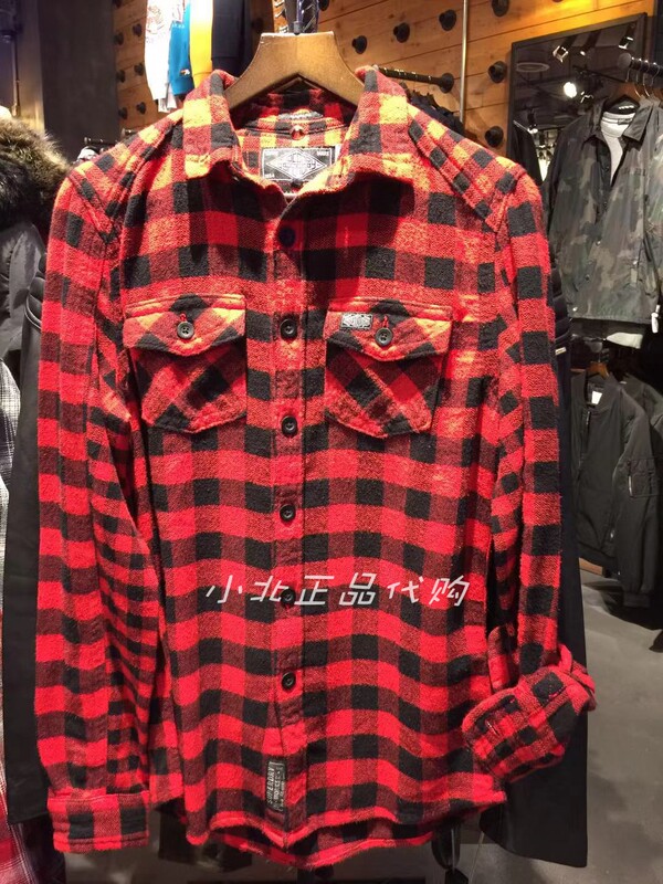 Superdry Extreme Dry Shirt Men's Long-Sleeved Plaid Button-Up Top Spring and Autumn New Trendy Brand M4000001A