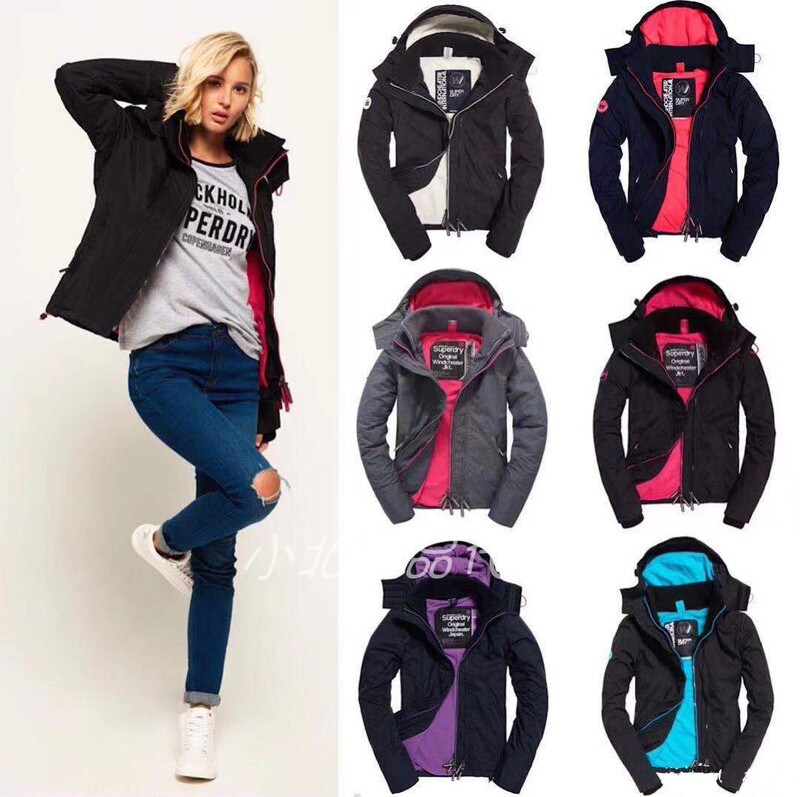 Superdry Extreme Dry Women's Jacket Autumn and Winter Trendy Zipper Hooded Outerwear Warm Long-Sleeved Jacket