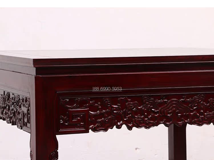 Dongyang gỗ gụ nội thất gỗ hồng mộc châu Phi Zhongtang bộ sáu mảnh Hội trường tám cổ tích trường hợp bàn gỗ vững chắc cho bàn - Bàn / Bàn bàn gỗ nguyên khối
