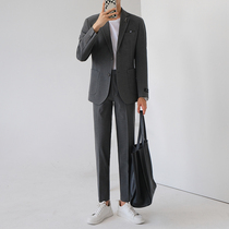 Autumn suit two-piece male slim wedding dress British style casual suit suit suit suit men business dress tide