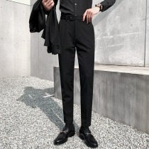Pants mens slim Korean version of small feet business casual pants youth British dress trousers mens pendant suit pants