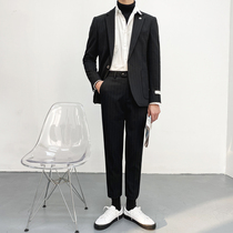 South Korea East Gate Stripe Suit Mens Suit Slim Business Formsuit Trend Handsome Casual Single Breasted Small Suit