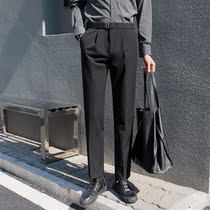 Pants men Korean slim black trend small feet pants mens dress business casual pants British Joker suit pants