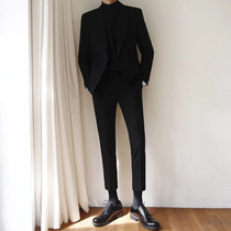 Spring and Autumn Korean double-breasted suit suit suit mens self-cultivation handsome casual business trend British married small suit men