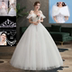 Ánh sáng áo cưới cô dâu 2020 một từ mới vai sling đơn giản phong cách Hàn Quốc siêu cổ tích hiển thị out-of-nhà sợi mỏng