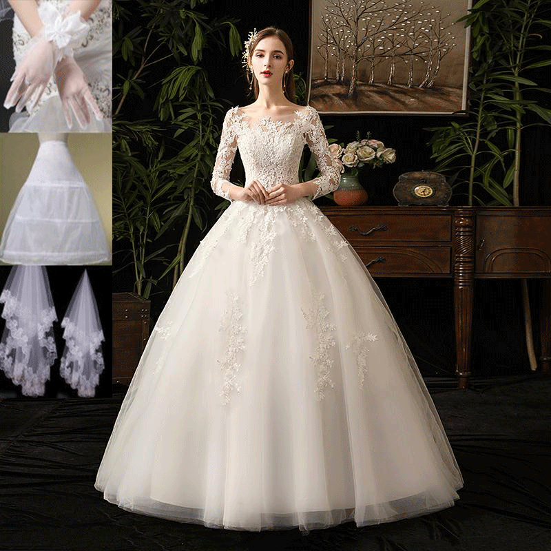  Wedding dress with three sets+S   + $5.19 