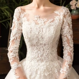 Лонгслив для невесты, летняя юбка, французский стиль, открытые плечи и длинный рукав, расшито цветами