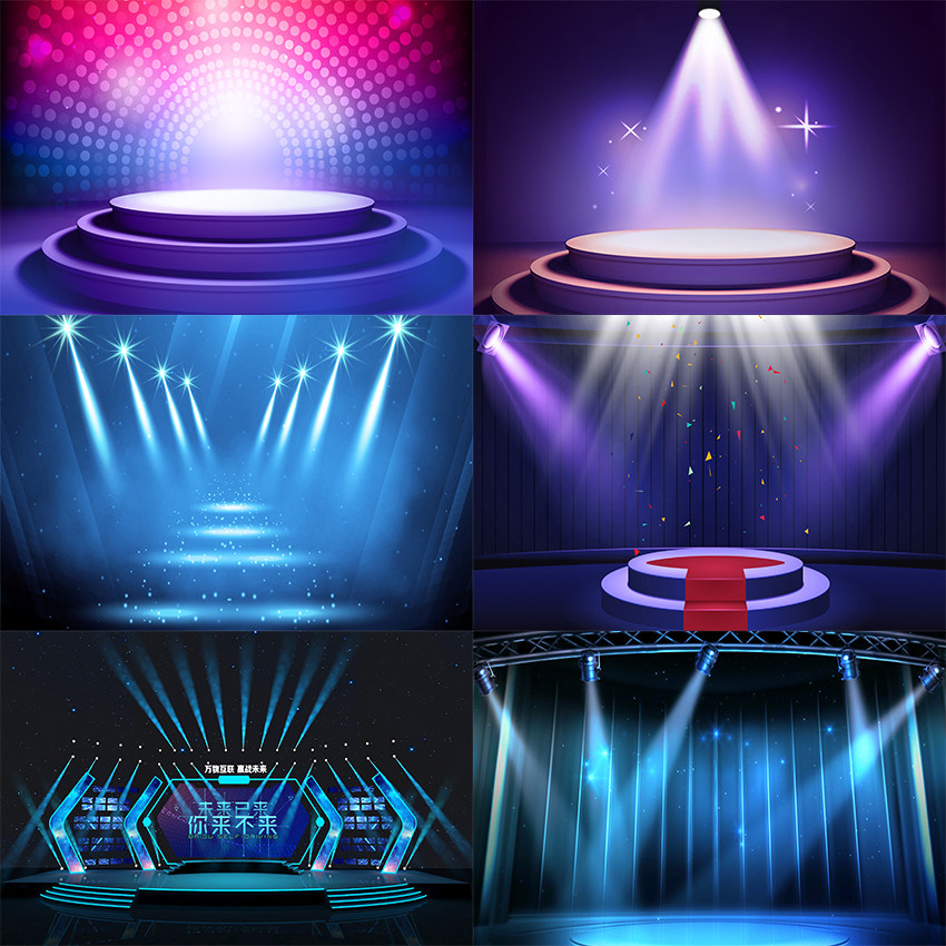 The background of anchor background cloth 3D live broadcast background decorated background cloth 3D stereo HD stage background