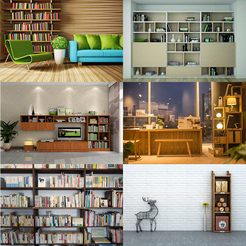Main sowing background cloth 3d Direct sowing room book room Background cloth Cubism HD Indoor bookcase Background cloth high-end atmosphere New