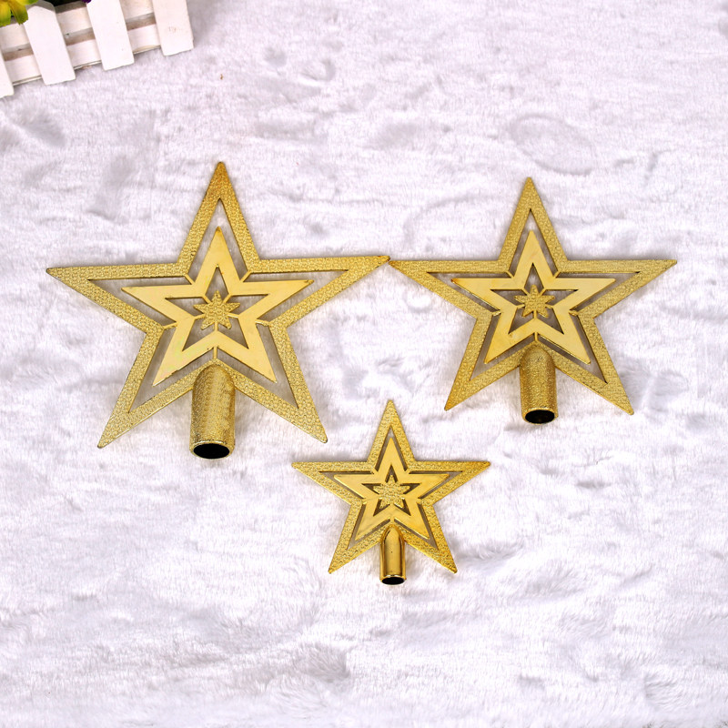 Christmas decorations Christmas tree top star Christmas golden Christmas pentagram top star Christmas star tree top Christmas