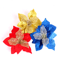 Christmas decorations Christmas flowers Christmas tree decorations flowers gold powder flowers fabric flowers hollow flowers high-end flowers