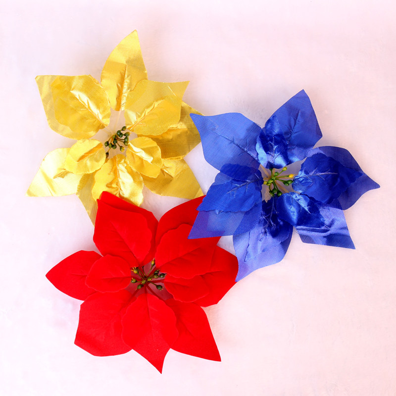 Christmas decorations, Christmas tree decoration, large flowers, red flowers, yellow flowers, fabric flowers, Christmas flowers, high-end artificial flowers, fake flowers