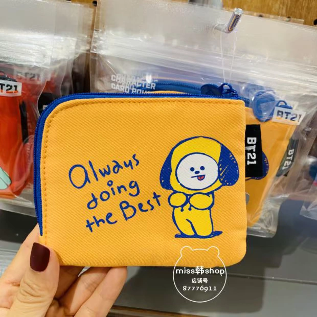 Hàn Quốc Nhóm thanh niên chống đạn BTS Gói thẻ BT21 Ví TATA COOKY túi lưu trữ mini CHIMMY gói tài liệu - Chủ thẻ