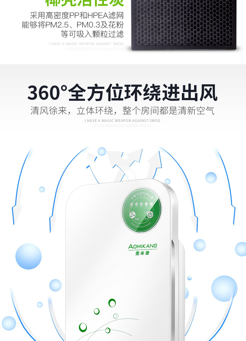 máy lọc không khí y tế Máy lọc không khí phòng ngủ nhà thông minh Đức khử bụi im lặng 霾 loại bỏ formaldehyd ngoài khói ion âm pm2,5 lọc không khí xiaomi