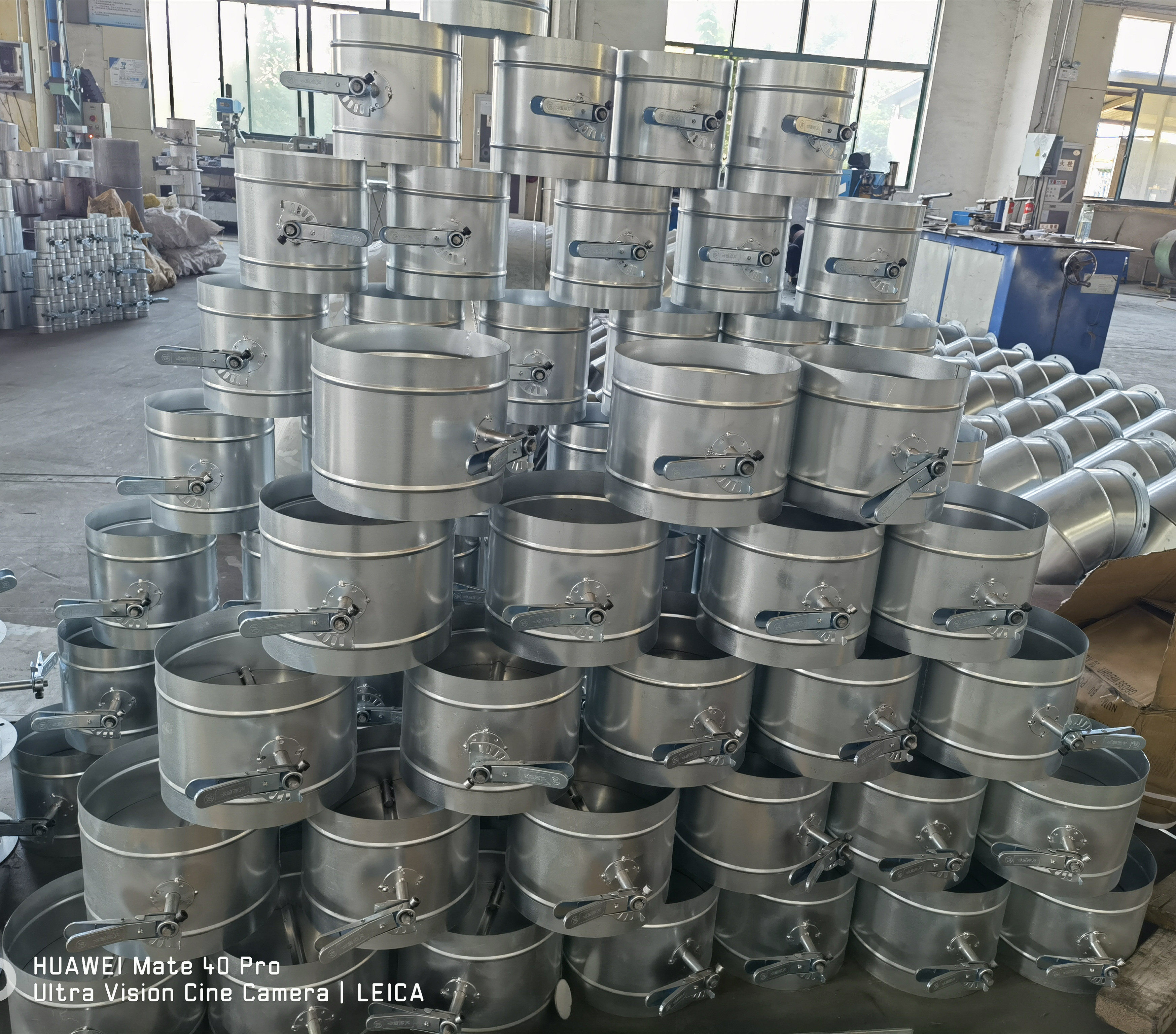 Customized ventilation duct butterfly valve White iron air valve Galvanized manual air volume control valve Pneumatic air valve check valve