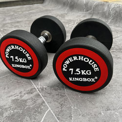Red Label Round Head Fixed Dumbbell Rubber-Coated Iron Solid Dumbbell Cast Iron Gym Studio Home Fitness Equipment