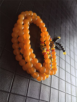 Pure natural jade Yunnan Longling Huanglong Jade Chanterelle yellow 108 Buddha beads 7mm bracelet