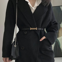 Leather thin belt Womens decorative waist with coat sweater dress waist fashion trend suit simple versatile