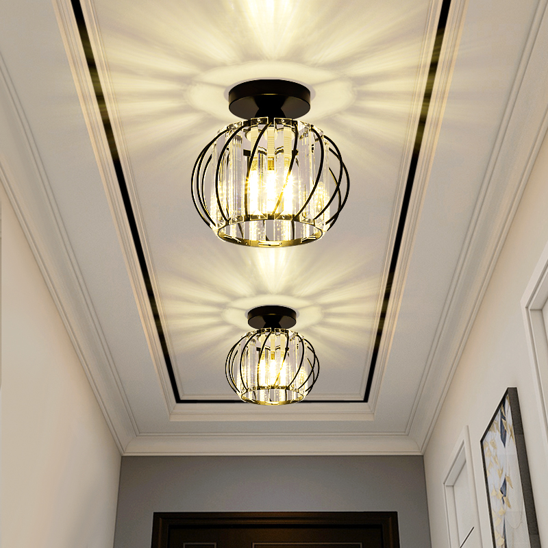 Corridor crystal lamp corridor lamp downlight embedded simple modern porch lamp entrance hall lamp creative ceiling lamp