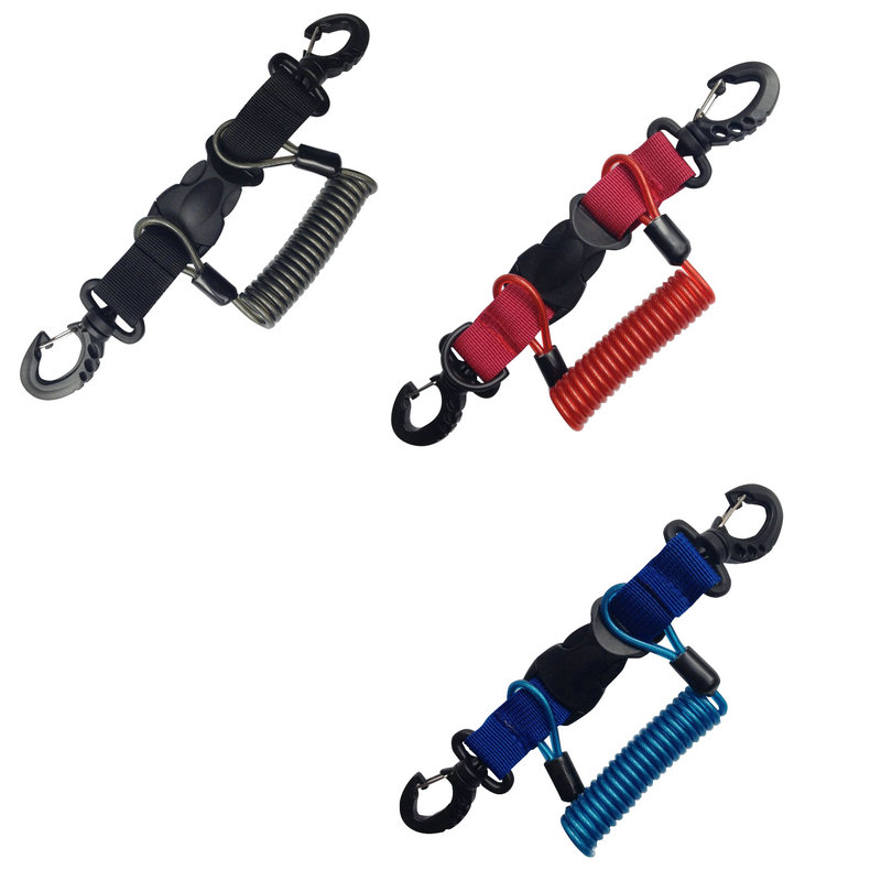 Diving flashlight anti-loss hand rope underwater fill light spring rope double hook safety rope waterproof camera case anti-loss rope