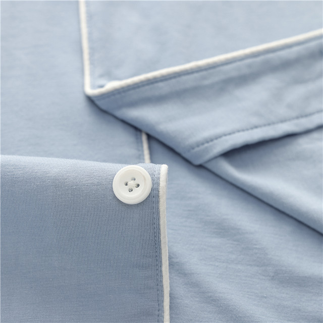 Langsha Men's Pyjamas Modal Spring and Autumn Long Sleeve Cardigan Large Size Simple Casual Teen Homewear Set
