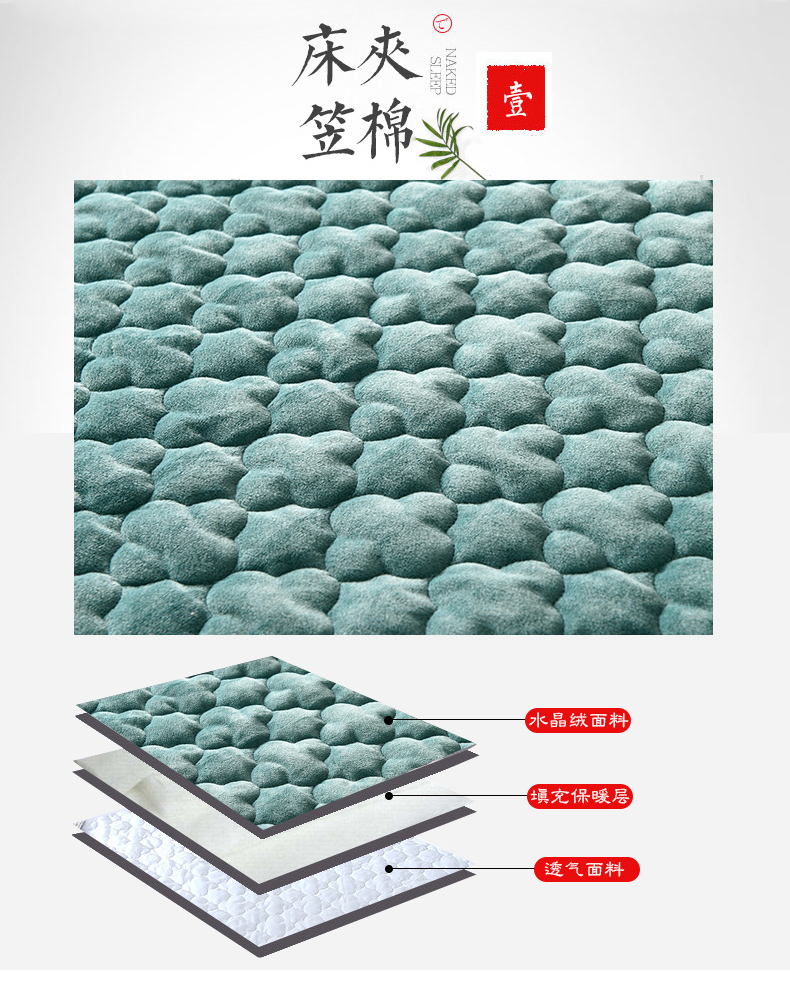 Shu Xinyuan 18 năm mùa thu và mùa đông sản phẩm giường mới dày ấm pha lê nhung giường 笠 1,8m giường đa dạng thông số kỹ thuật ga giường chun