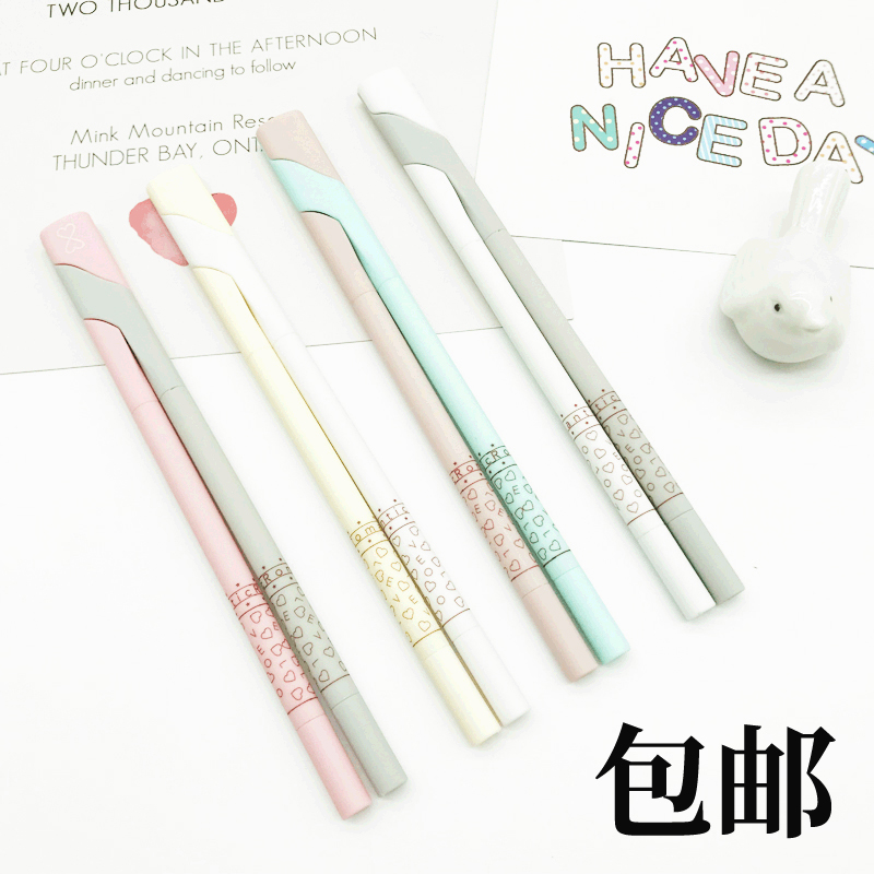 Couple gel pen Shake sound with the same penalty copy pen One-piece pen Double pen copy pen Couple a pair of cute