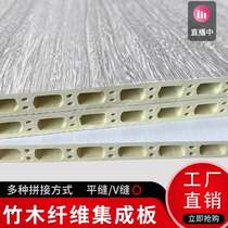 Bamboo and wood fiber integrated wall panel Quick installation wall ceiling panel Custom wall panel White decorative panel Wall skirt gusset