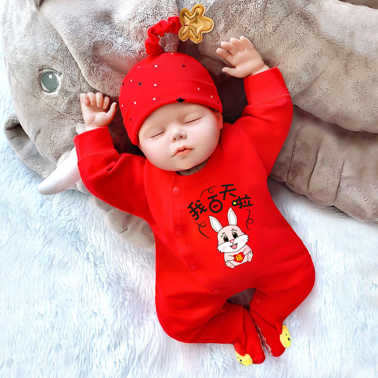 Baby clothes baby clothes for women Bao Baobao 100 days photos of girl Baise Dining 100-day dress for autumn and winter-Taobao