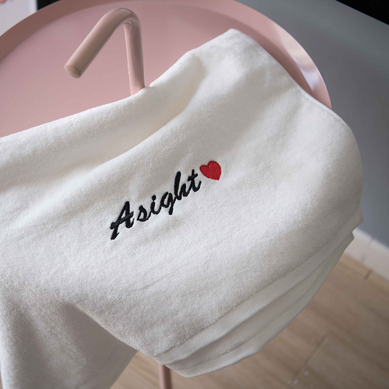 Asght Custom Name Bath Towels Love Pure Cotton Embroidered Chinese Characters Couples Wedding Creativity Birthday Gift Imlogo