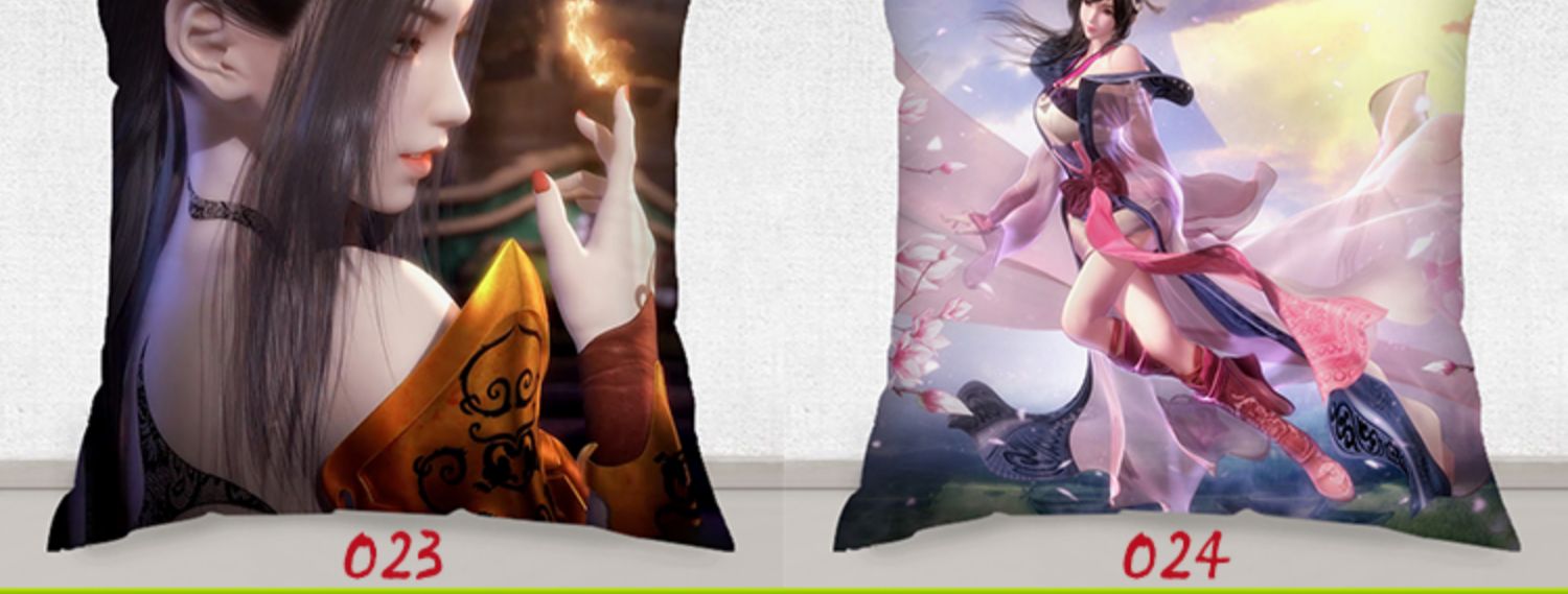 Tianxing Nine Song Gối lửa Ji Wei Zhuang Han Fei Thực hành màu đỏ Nữ Anime ngoại vi Gối cho bản đồ Đôi mặt tùy chỉnh - Carton / Hoạt hình liên quan sticker cute đồ ăn