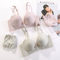 Cô gái Half Cup Bow One Piece No Trace No Steel Ring underwear One Piece Glossy Small Bra Bra Set áo bra có đệm