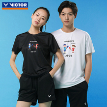 New victor victory badminton uniform men and women couples short sleeve T-10029 training series sports T-shirt