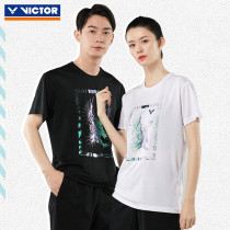 VICTOR badminton suit training suit 10023 mens and womens short-sleeved T-shirt sports