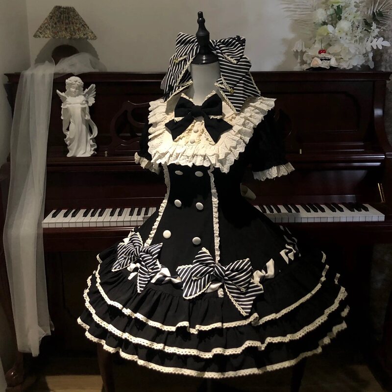 [Striped Thousand Layers] Heartfelt Doll Original Lolita Cake Dress Doll-Like Lolita Princess Dress