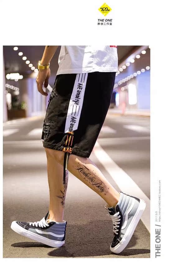 Mùa hè quốc gia nguyên bản Edison Chen cá tính lỗ quần short giản dị thương hiệu thủy triều nam thể thao quần năm quần quần âu nam